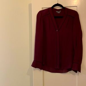 100% silk v neck blouse